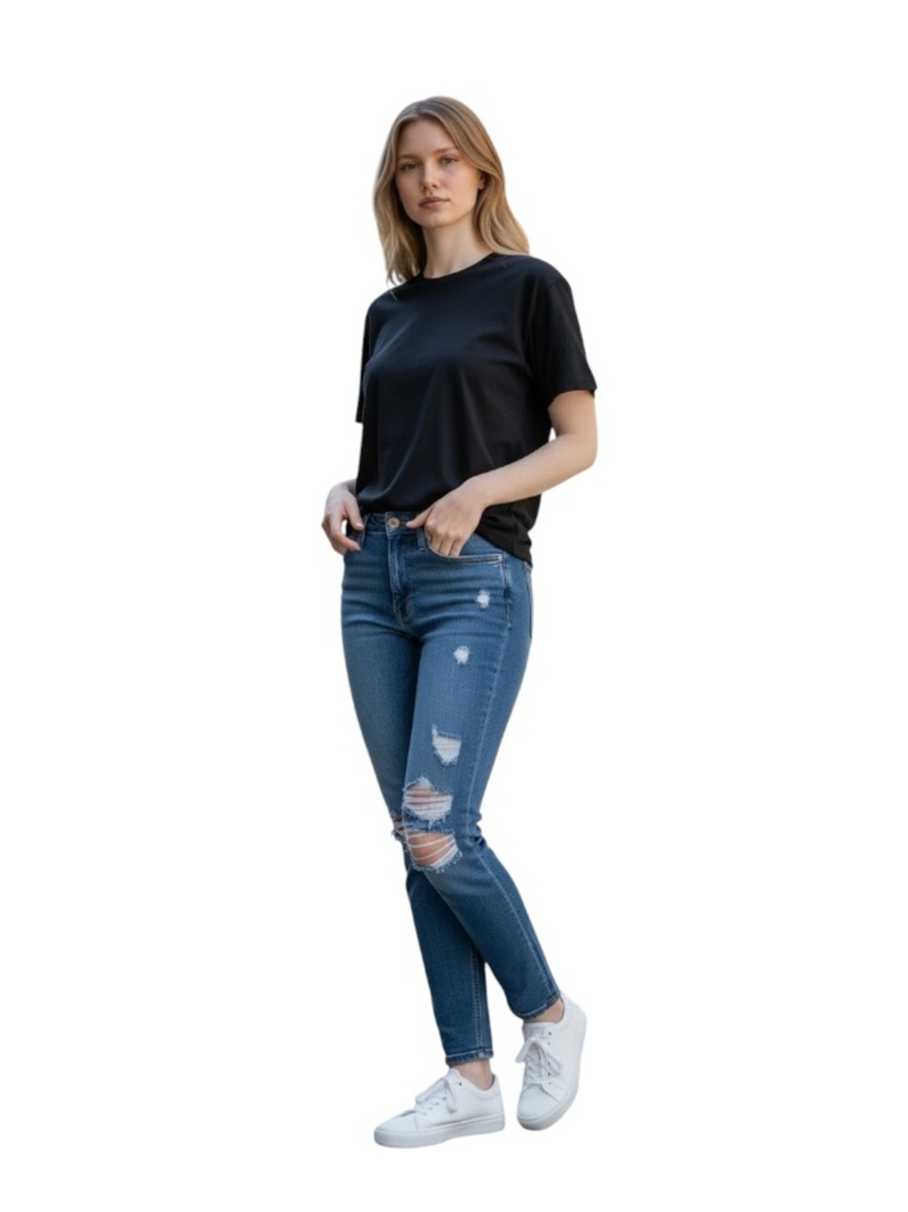 Joe's Jeans Dark Blue Ripped Skinny Jeans